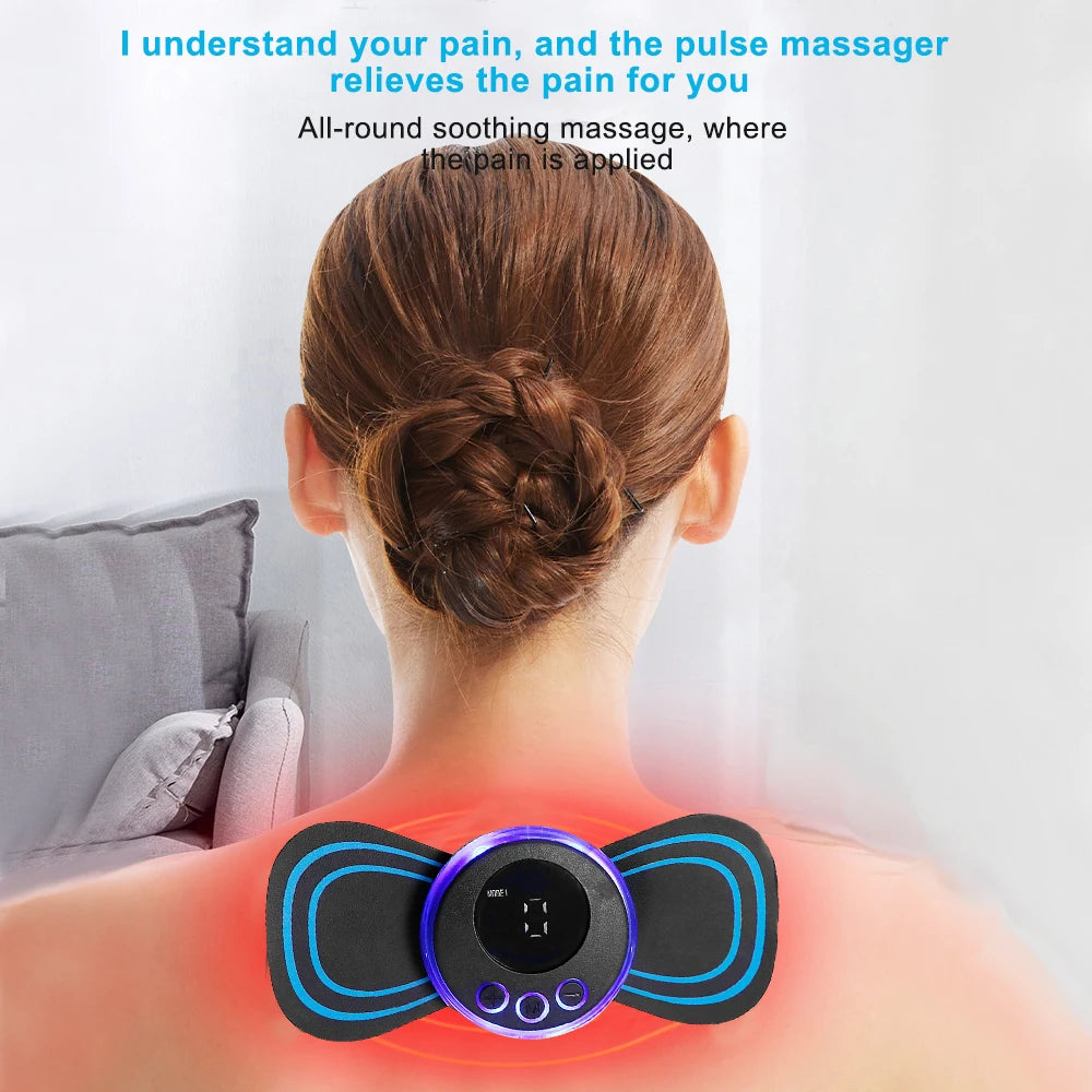 EMS Neck Massager - Portable TENS Pulse Pain Relief Patch for Muscles Body Shaping Massage Equipment Tidesmit