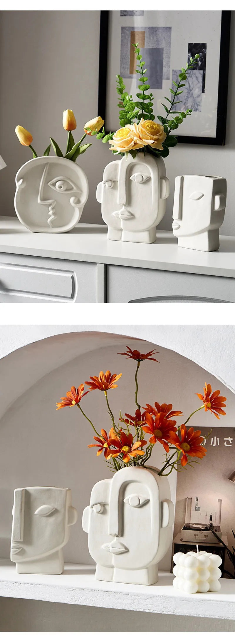 Nordic ceramic vase, dried flowers vases, living room, bedroom, interior, office, home decoration accessories ceramic vase