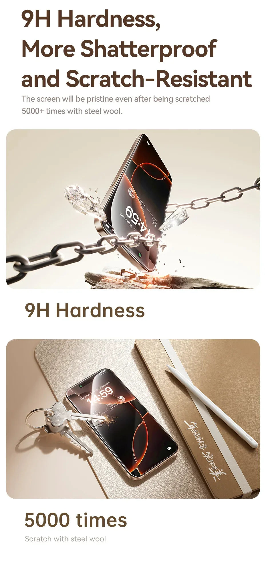 iPhone 16 Pro Max Screen Protector Tempered Glass | 9H Anti-Scratch Tidesmit