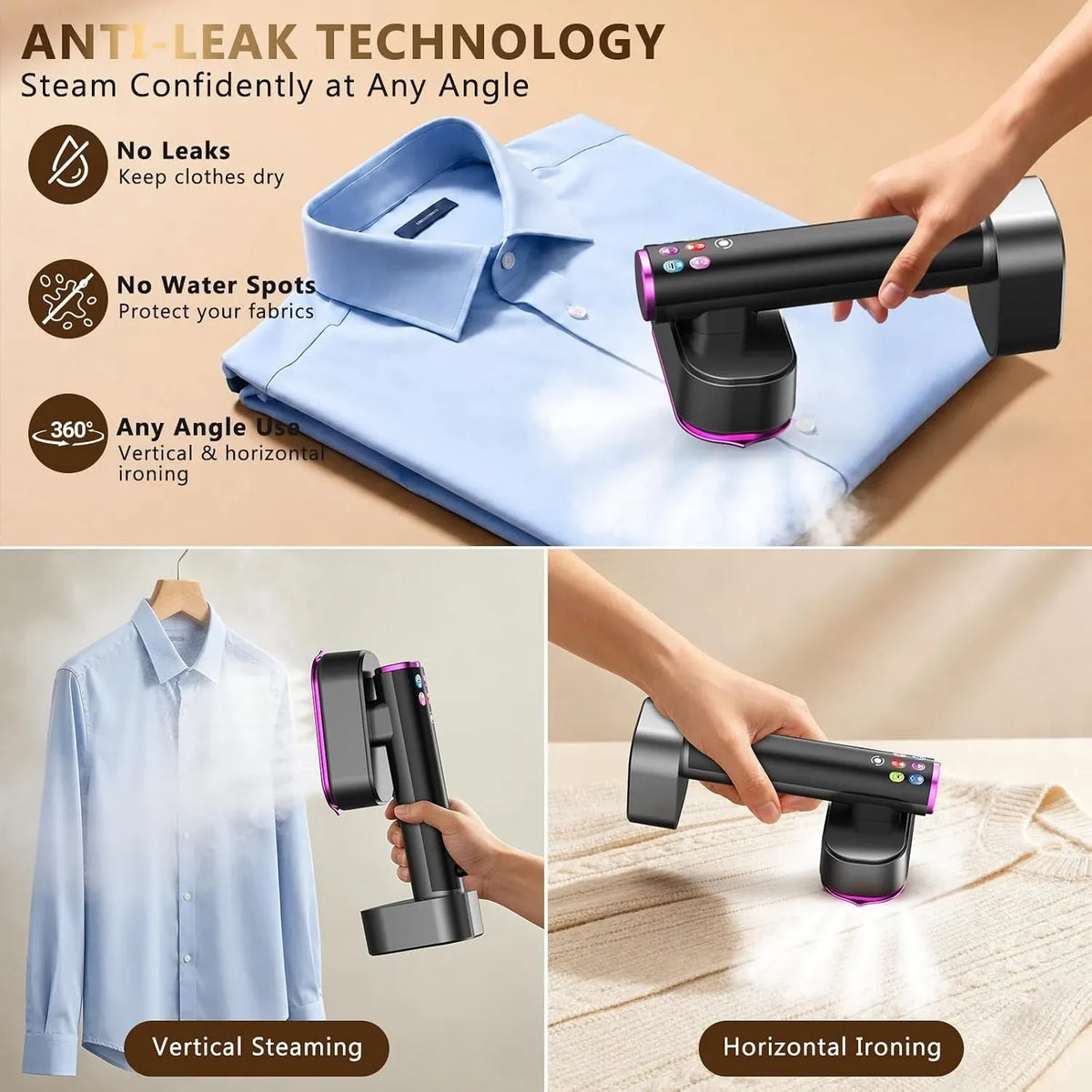 Tidesmit Portable Mini Steam Iron 220V