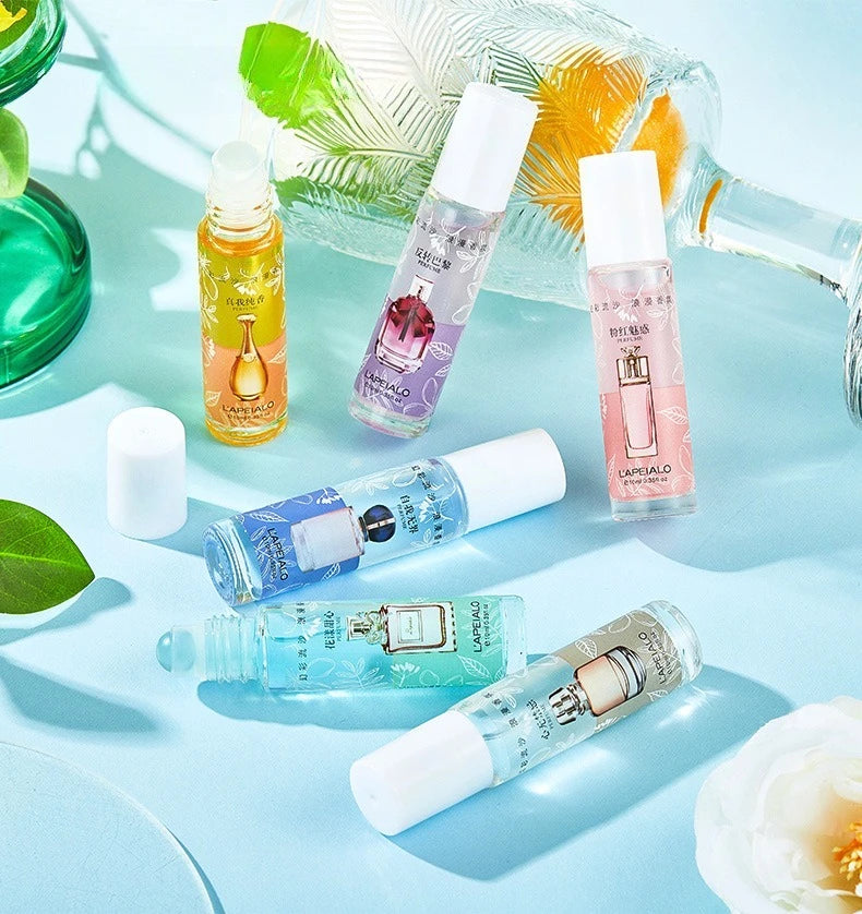 Tidesmit 6-piece roll-on perfume and deodorant set in gift box, featuring long-lasting fresh fragrance for women.