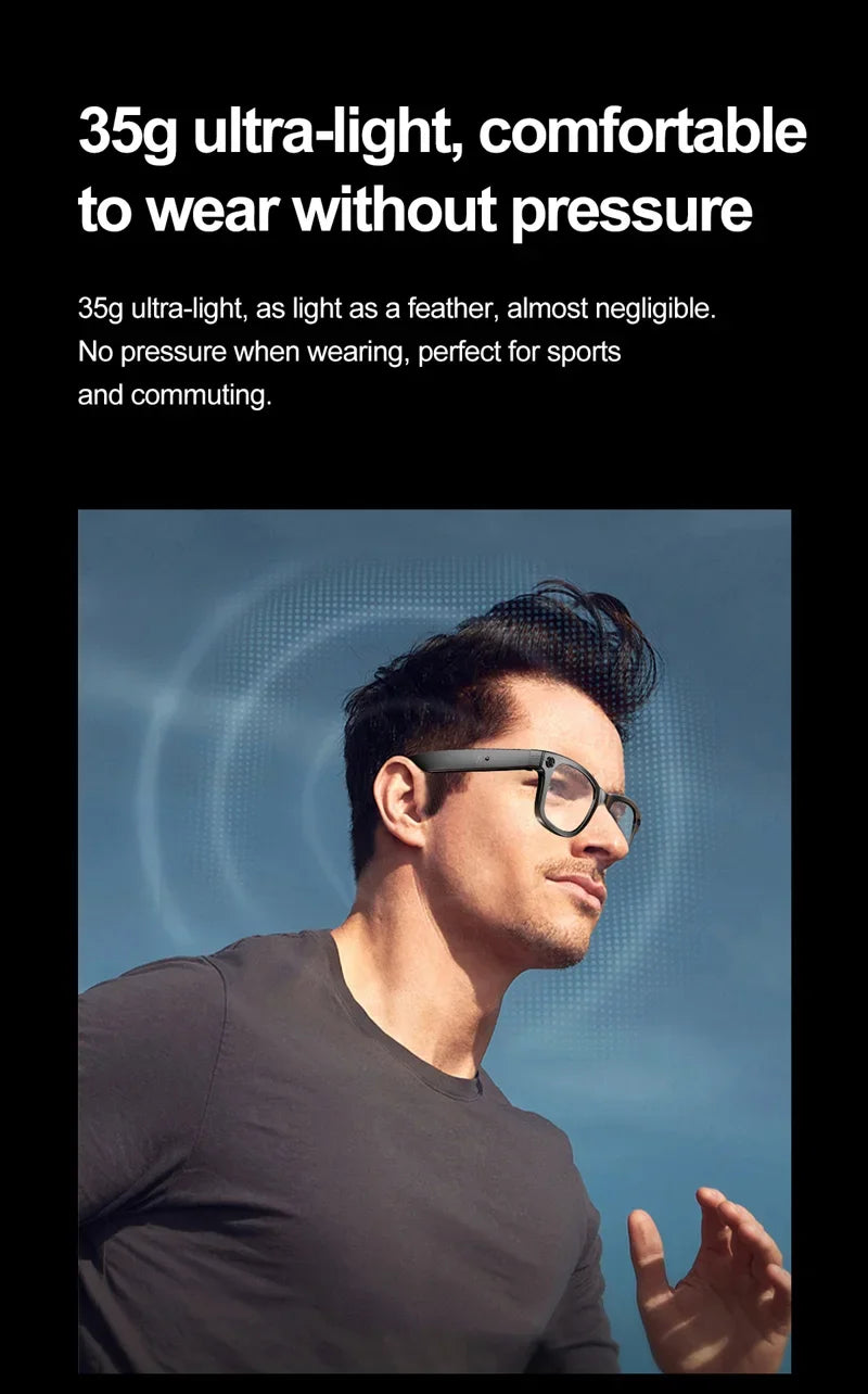 Tidesmit Smart Audio Glasses with AI Camera and Spatial Bluetooth Connectivity Tidesmit