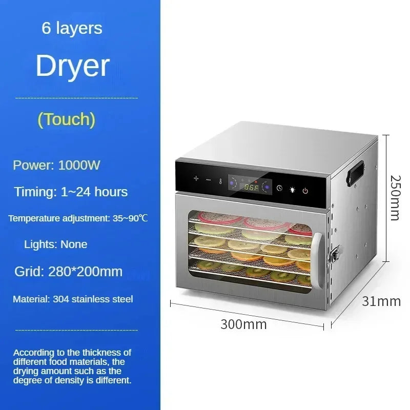 Tidesmit commercial food dehydrator with multi-layer trays for drying fruits, meats, vegetables, and snacks.