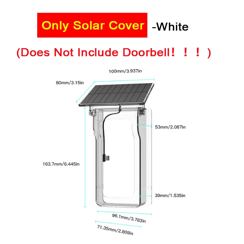 Tuya 1080P Doorbell Camera WIFI with Solar Cover 2-way Audio Intercom Video Motion Detect Waterproof Outdoor Wireless Doorbell