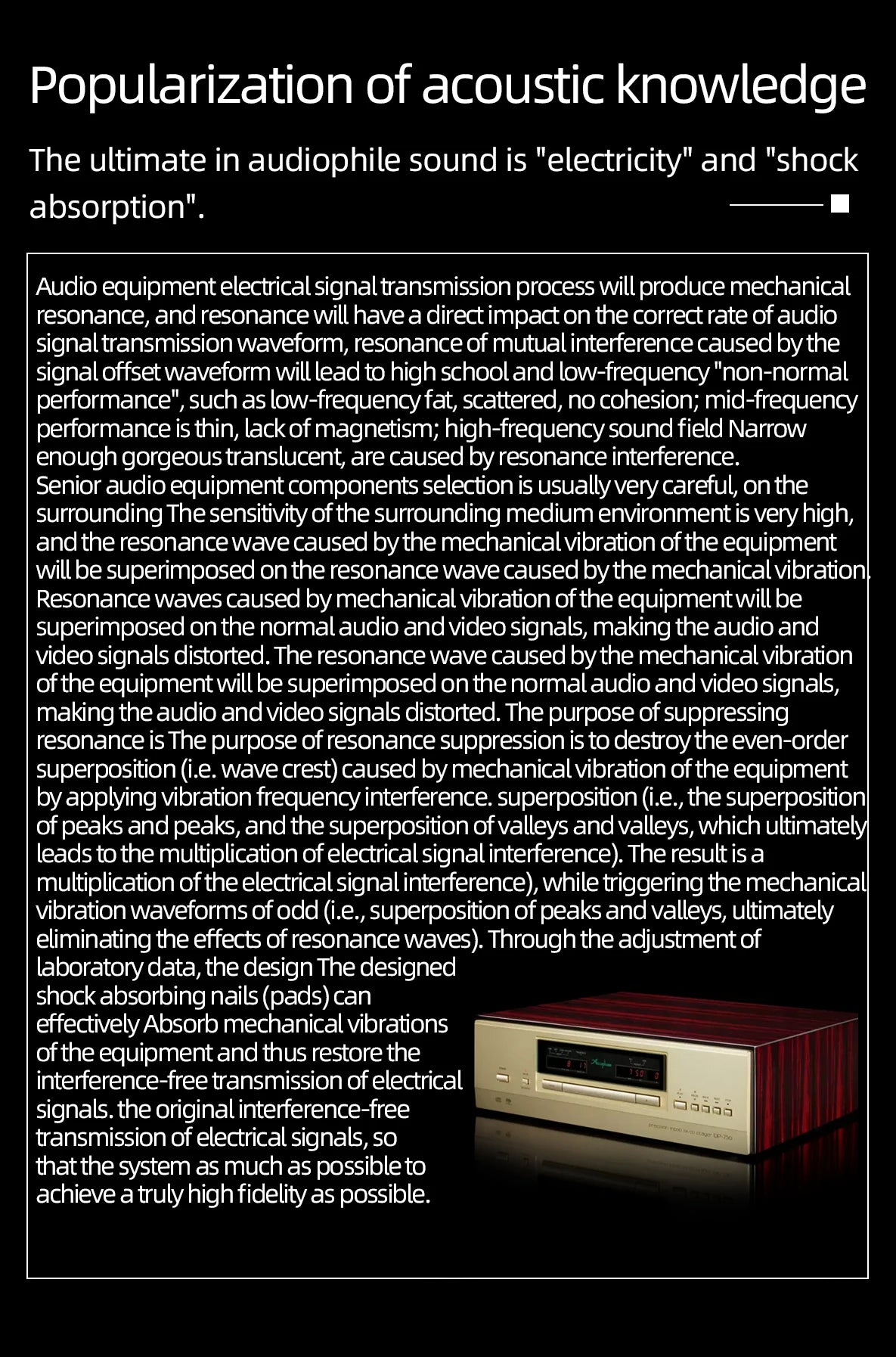 ERUMPENT 4 PCS Hi-end Speaker Spike Stand Foot Pads for Sounds Carbon Fiber Adjustable Audio Speakers Shock-absorbing Feet Pegs