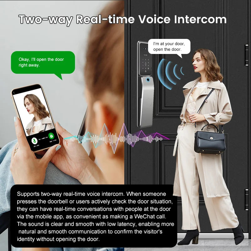 Waterproof  Smart Door Alexa Lock Israel 6590 Mortise Hebrew Tuya Smart Life APP Face Digital Door Lock With Camera