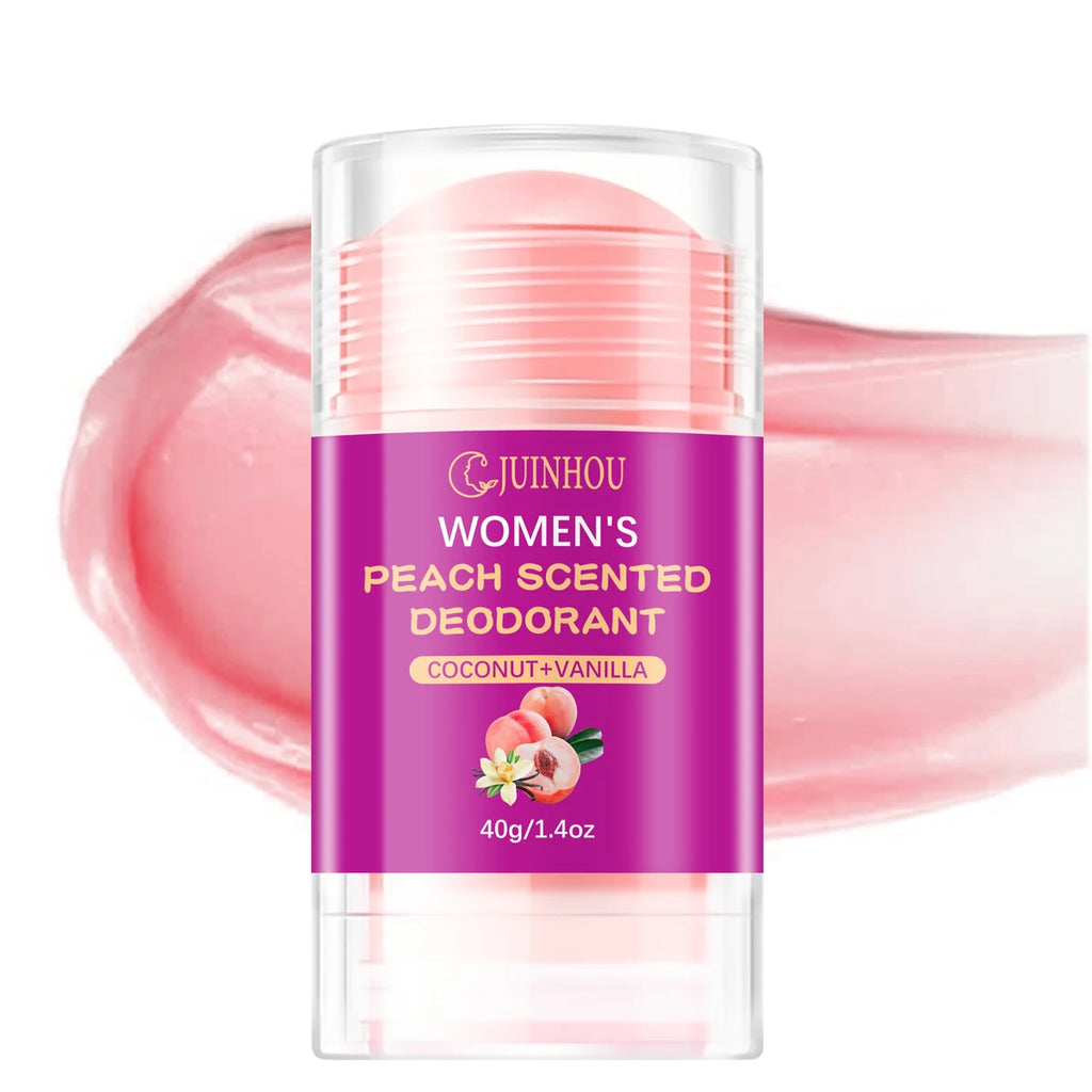 Tidesmit JUINHOU 40g women's peach deodorant stick for odor protection and moisturizing light peach scent care.