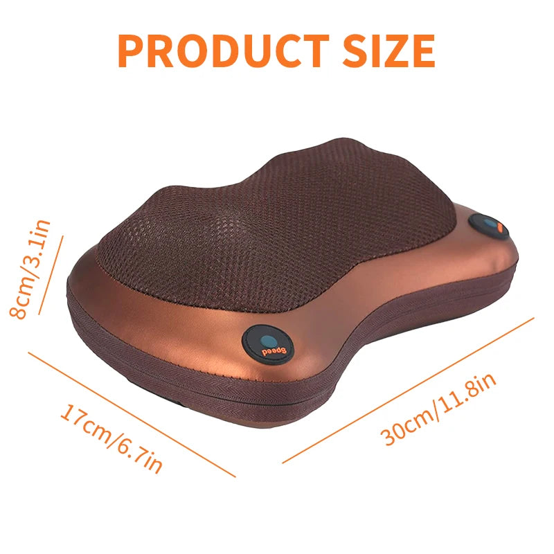 Electric Cervical Neck Massager with Heat Therapy & Spine Support Massage Cushion Tidesmit