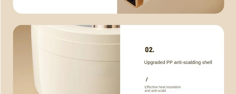 White electric cooking pot multi cooker exterior with inner pot section visible