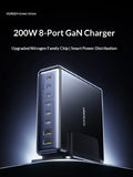 UGREEN 200W GaN Charger 8 in 1 Desktop Laptop Fast Charging Stand For Phone Tablets Smart Watch Desktop Charging Station iPad
