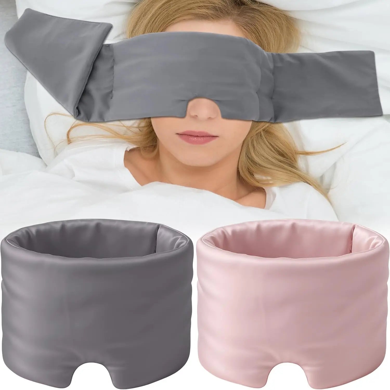 Weighted Eye Mask for Sleeping Soft Blackout Gravity Sleep Mask Gentle Pressure Eyes Cover with Adjustable Elastic Travel Gifts