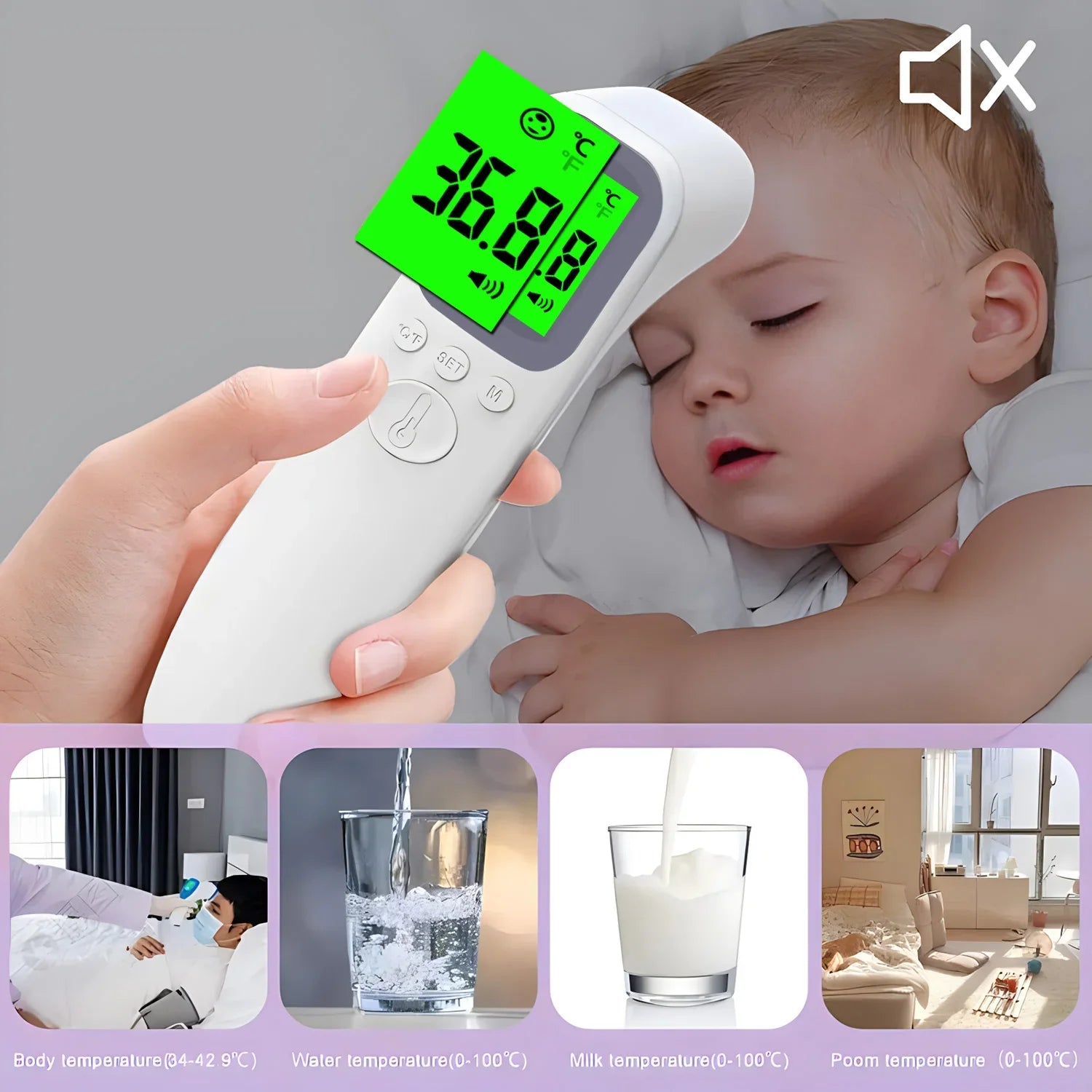 Digital Infrared Thermometer Forehead Body Non-Contact Fever Thermometers Or Medical Portable Finger Pulse Oximeter Blood Oxygen