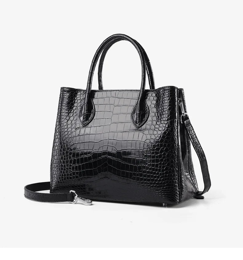 2023 New Designer Crocodile Leather Women Handbag Business Genuine Leather Lady Bag  Large Capacity Shoulder Crossbody Bag 40