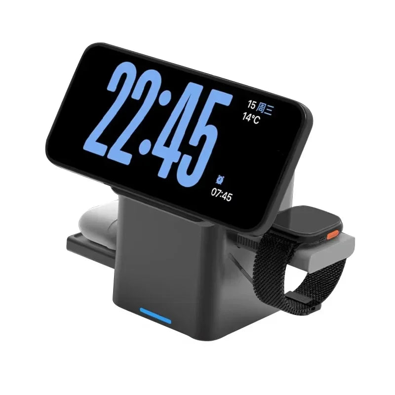 3-in-1 Magnetic Wireless Charger for Apple Devices | Grey Tidesmit