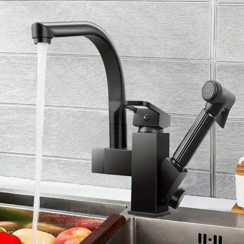 Kitchen Faucet with Pull Down Sprayer, Stainless Steel Sink Faucet for Classic Modern Ktichen, with Side Sprayer