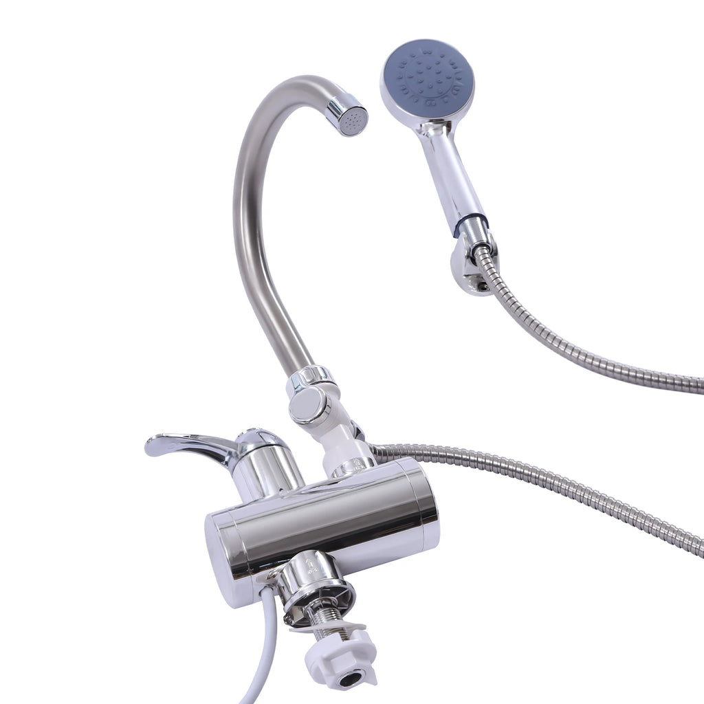 3000W Electric Faucet with Shower 360° Rotating Faucet Heater Digital Display 30-60℃ Water Faucet for Kitchen Bathroom
