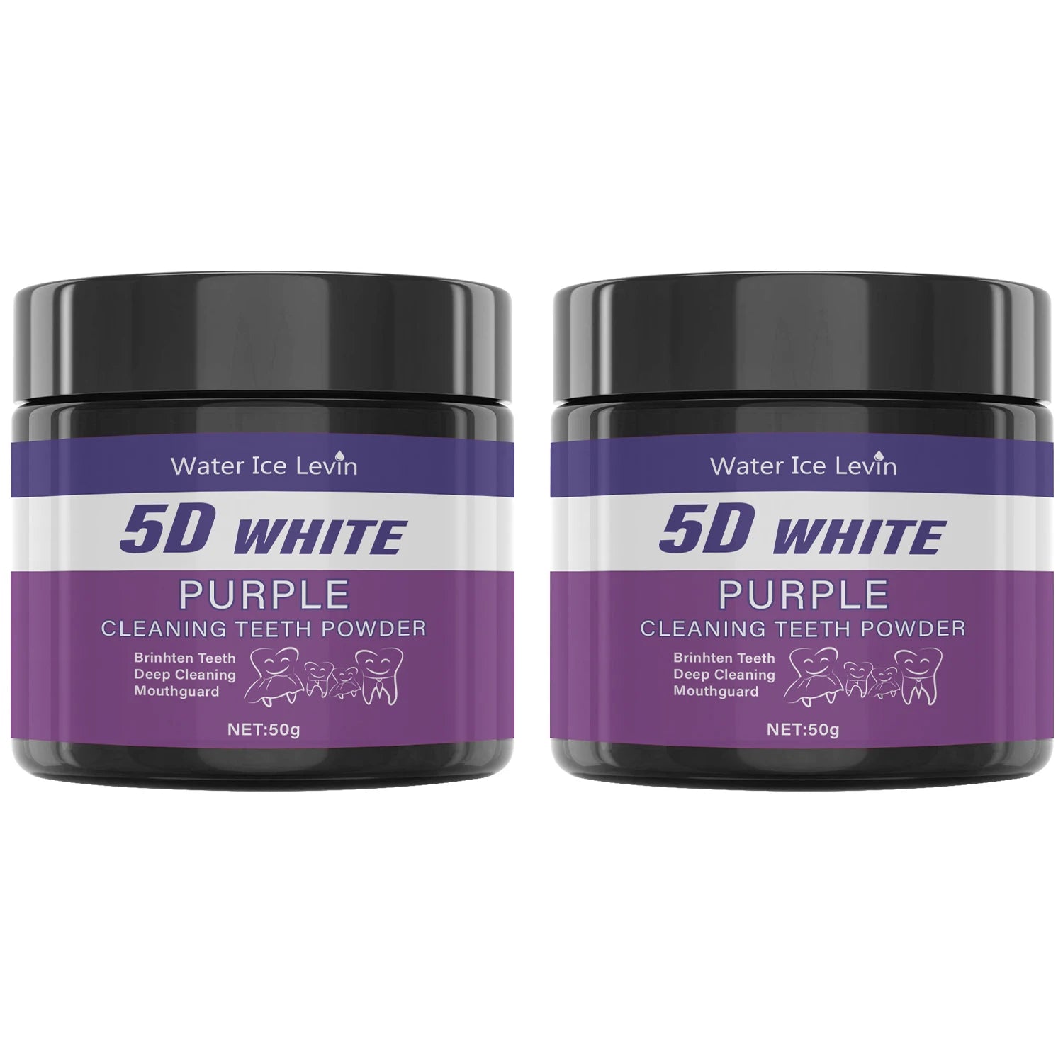 Tidesmit purple teeth whitening charcoal powder for deep stain removal and fresh breath oral care