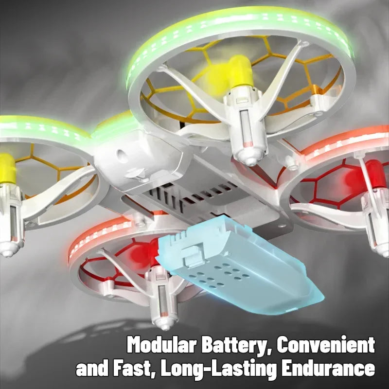 RC Stunt Drone for Kids with LED Lights - Durable Quadcopter Blue/Red/Violet Tidesmit