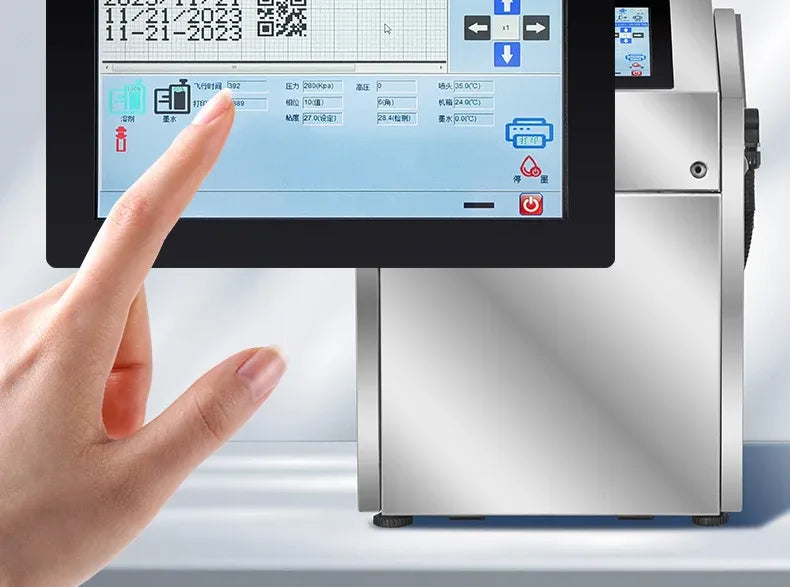 Manufacturer Direct Sales High-speed Touch Screen 6-line Small Character Inkjet Printer QR Code Production Date Barcode Printer