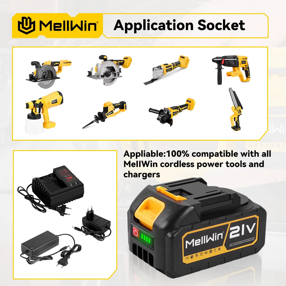 MELLWIN 125MM Electric Orbital Sander Polisher 3 Speeds Adjustable Wood Metal Sanding Polishing Tool For Makita 18V Battery Pin