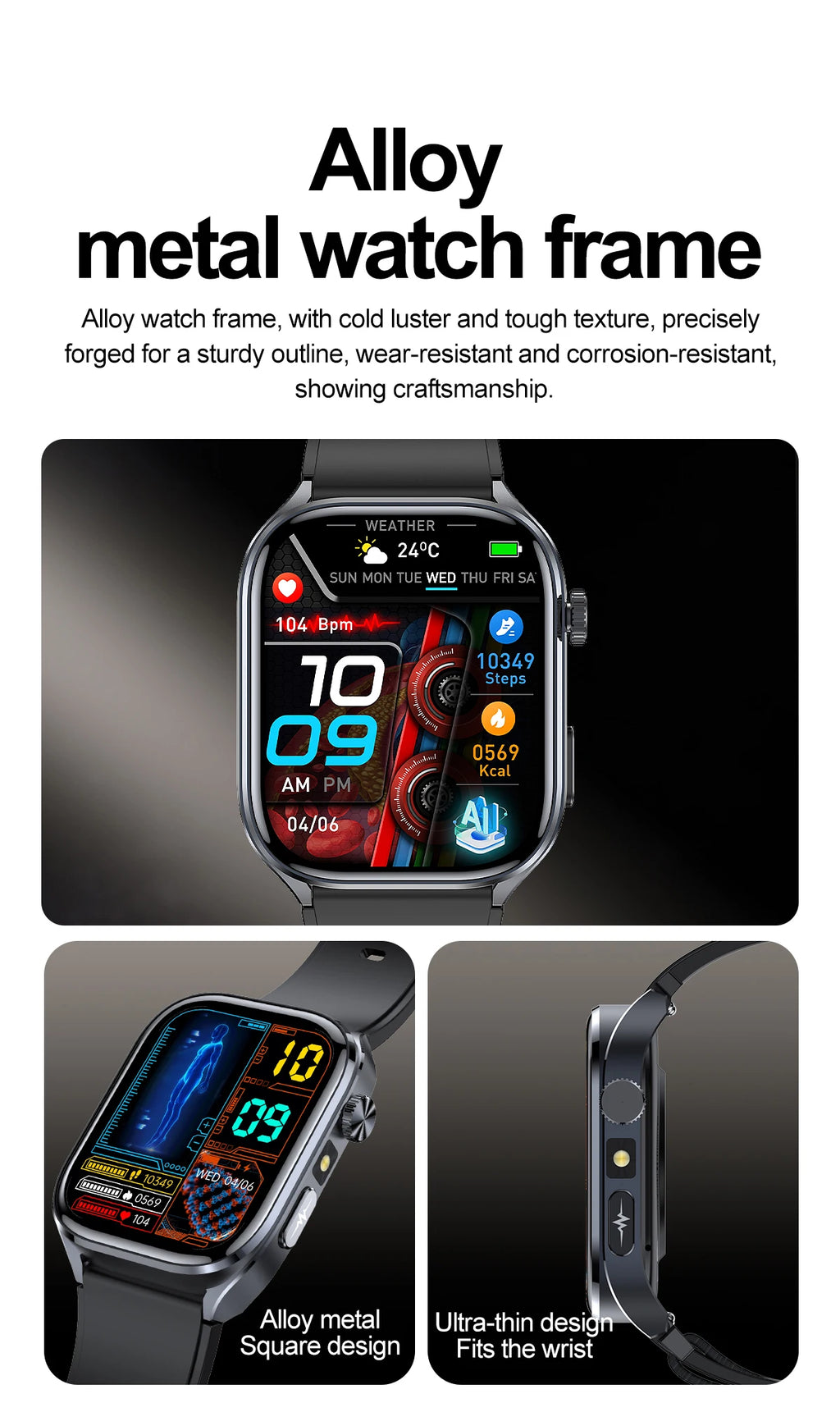 2026 New Accurate ECG Smart Watch Heart Health Analysis Blood analysis Blood Lipid Blood Pressure BT call Smart Watches For Men