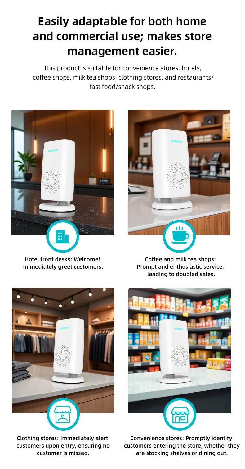 KERUI Split Welcome Chime Bell Intelligent Wireless Doorbell PIR Sensor Alarm Multiple Ringtones 433mhz Alarm Detector for Home
