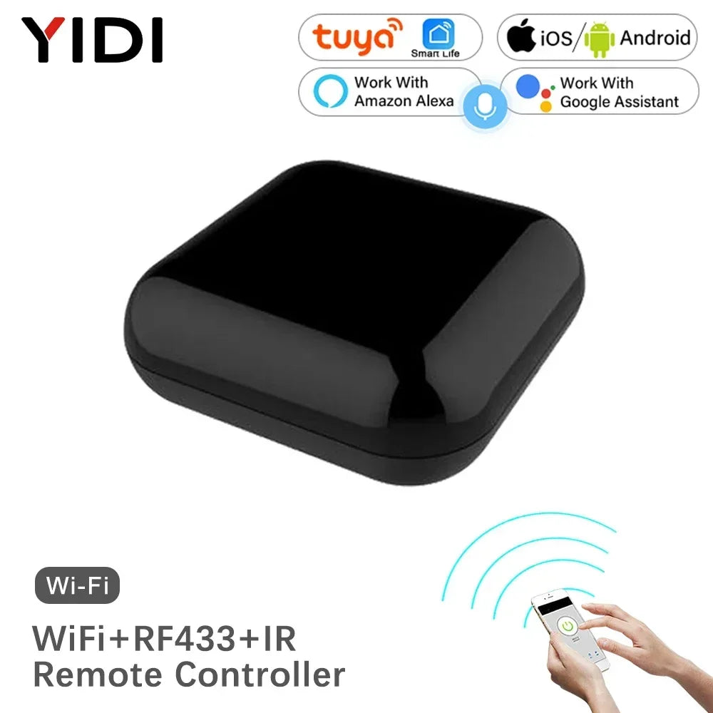 WiFi RF IR All-In-One Smart Universal Remote Controller, RF Appliances Tuya Smart Life App Voice Control with Alexa Google Home