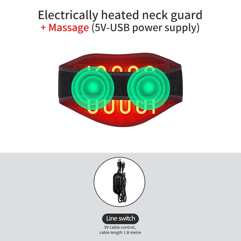 Electric Neck Massager with Heat and Vibration - Tidesmit Recovery Tool Fascia Gun 5V-Massage Tidesmit