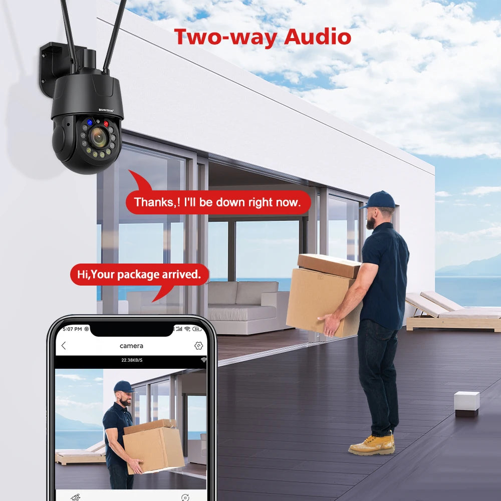 Outdoor Surveillance Camera WIFI 4G POE 8MP 5MP 30X Optical Zoom AI Auto Tracking 150M IR Distance Metal PTZ Security Camera