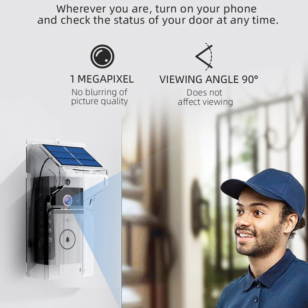 Wifivisual Doorbell Bell Camera Wireless Solar Charging Waterproof Night Vision Smart Home HD Doorbell Two-Way Intercom Voice