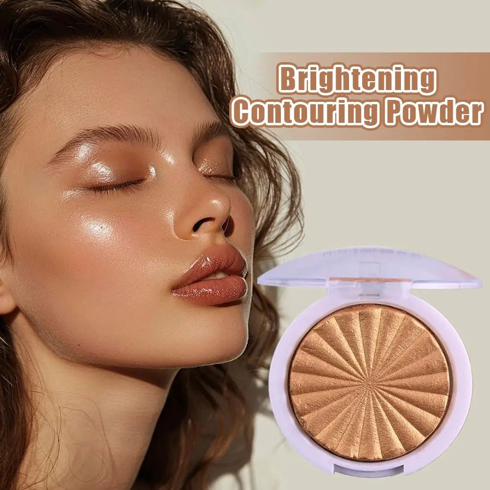 Tidesmit Miss Rose 3D pearlescent shimmer highlighter and matte blush powder for bright face makeup texture close-up