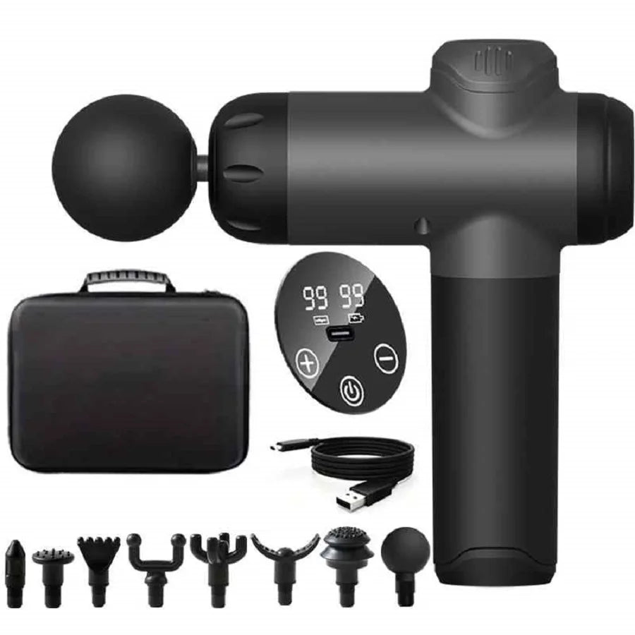 Deep Tissue Muscle Massage Gun - 99 Speed Pro Recovery Device Fascia Gun 99 GEAR BLACK Tidesmit