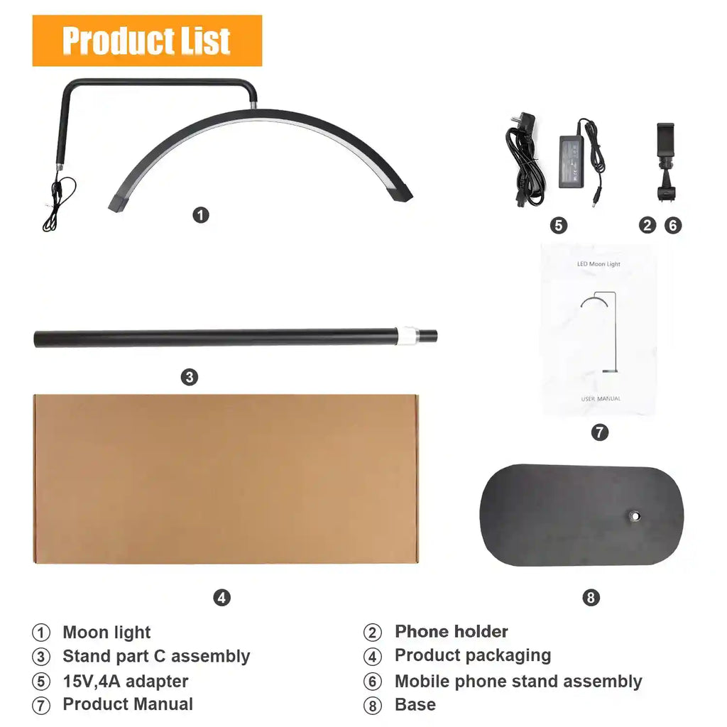 Half Moon LED Beauty Light for Lash and Nail | Adjustable 28 Inch Tidesmit Tidesmit