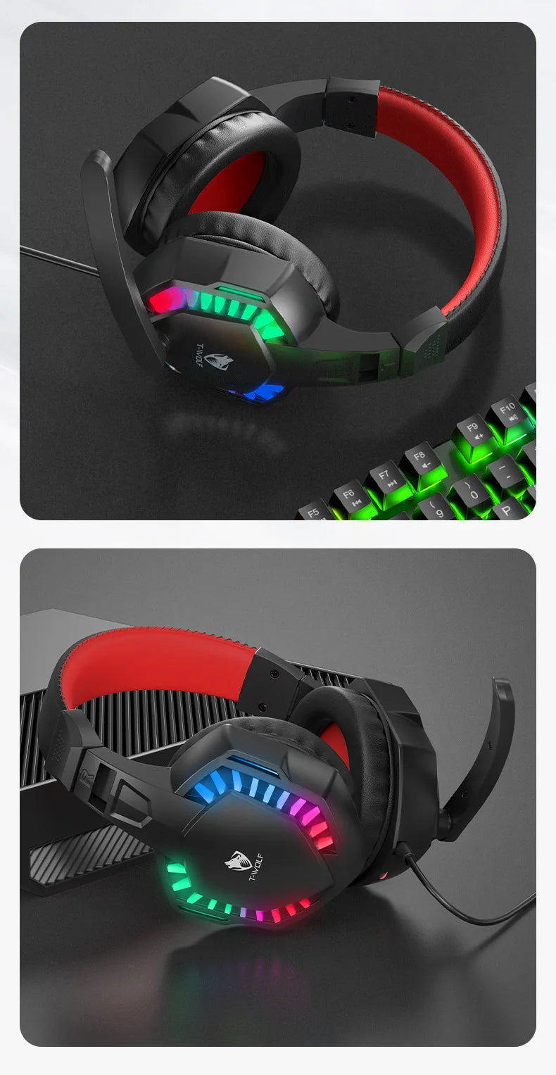 Gaming Headphones with RGB Microphone & Stereo Bass - H120 Tidesmit