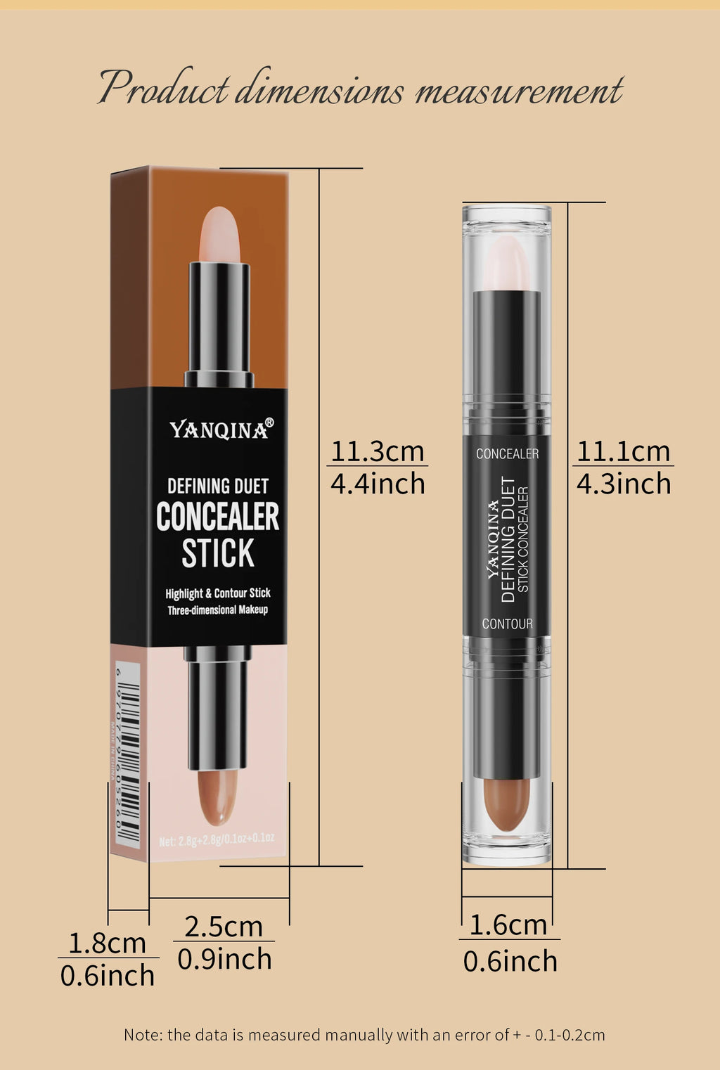 Tidesmit Contour Stick Duo double-ended highlight and shadow cream for full coverage natural face makeup texture