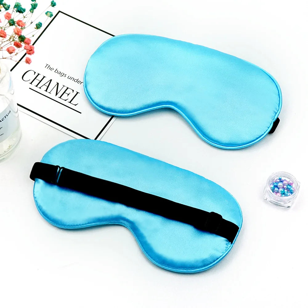 Eye Sleep Mask Eyepatch Striped Imitated Silk Eye Cover Travel Relaxing Sleeping Aid Blindfold Cartoon Sleeping Mask Eyepatch