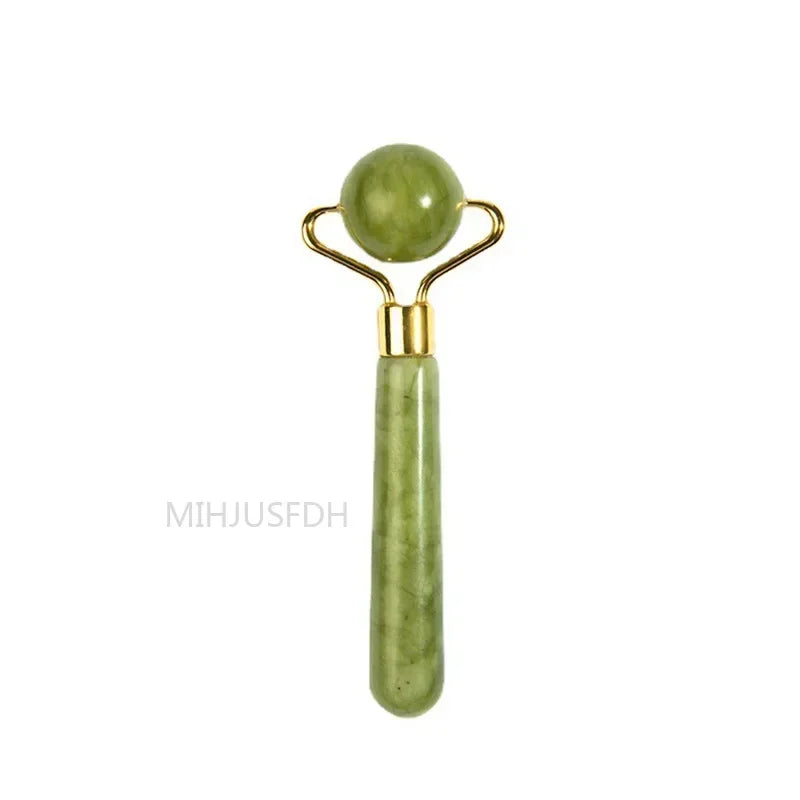Jade Roller Massager 3-Piece Set for Face and Muscle Relief Back Massage Instrument Single-head Roller 1 Tidesmit