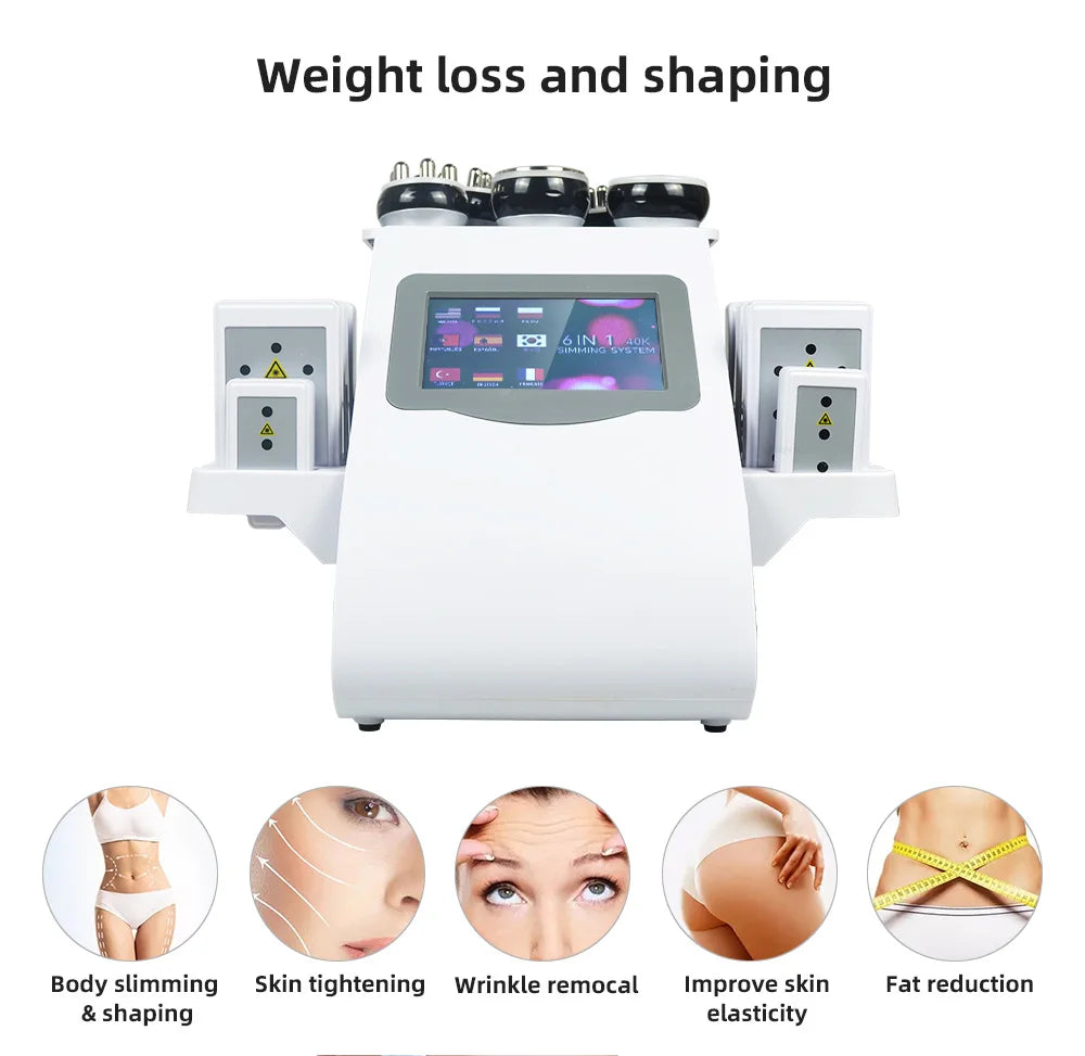 40K Ultrasonic Cavitation Slimming Machine - Ivory Portable Device Body Shaping Massage Equipment Tidesmit