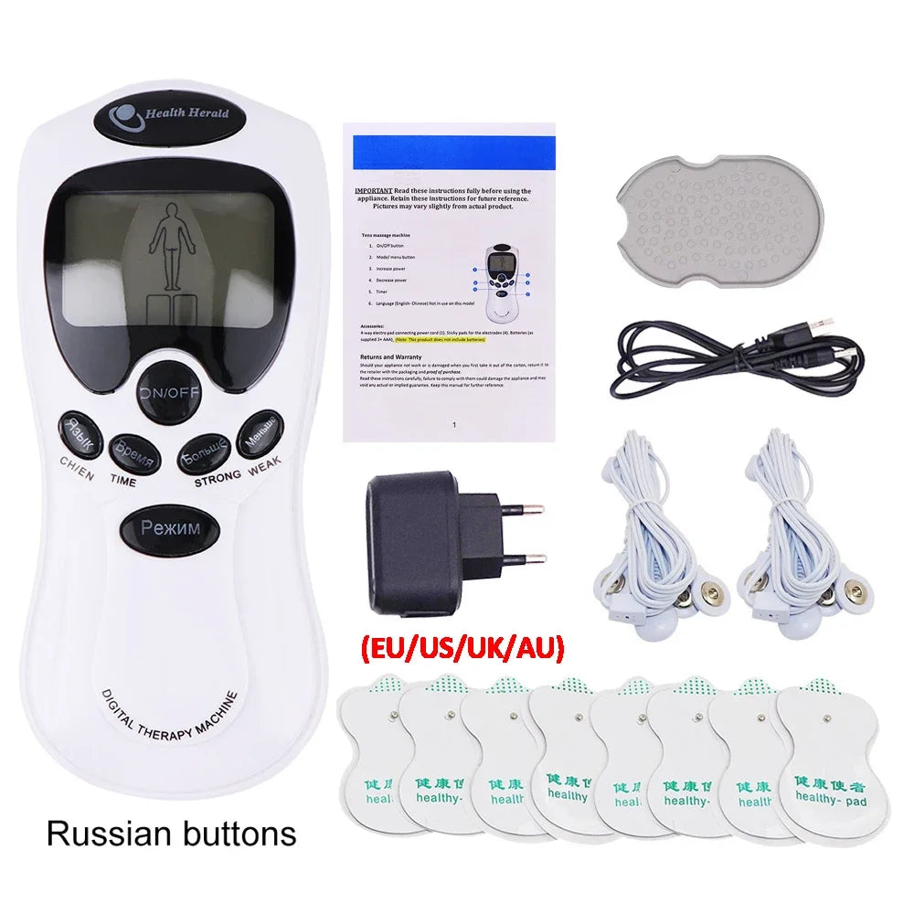 EMS Tens Unit Muscle Massager: Portable Deep Tissue Pain Relief Body Shaping Massage Equipment Russian Set Tidesmit