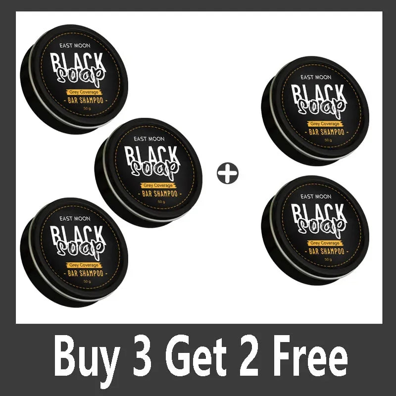 Men's Black Hair Soap Hair Darkening Soap Shampoo Bar Fast Effective Repair Gray White Color Dye Hair Body Natural Organic