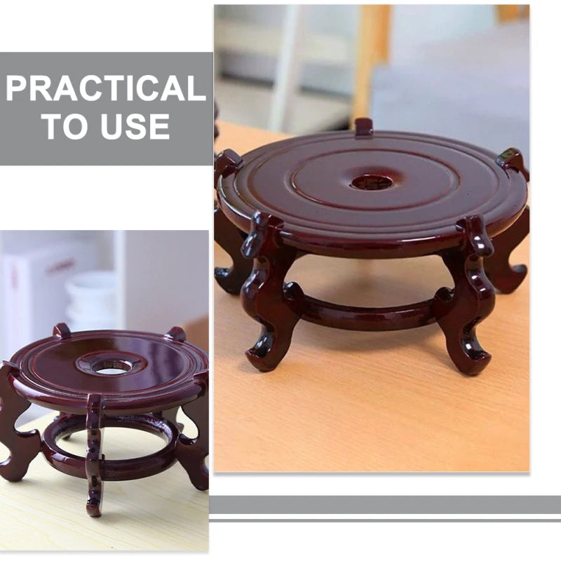 Rustic Wooden Flowerpot Base Plant Stand Vase Display Fish Bowl Riser Potted Plant Bases Desktop Plant Riser Gardening Planter