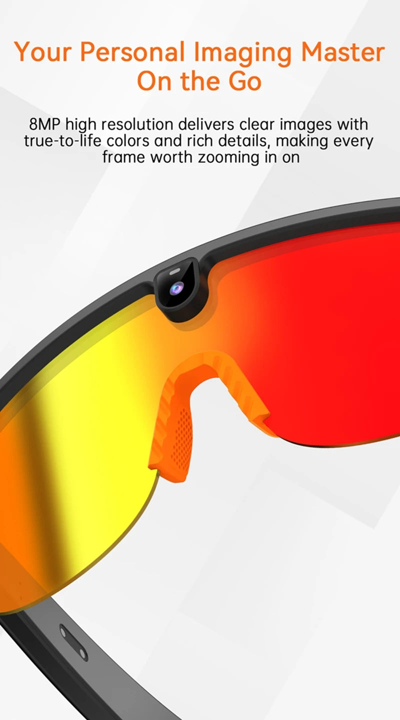 Smart Audio Sunglasses with HD Camera and Bluetooth Translation Tidesmit