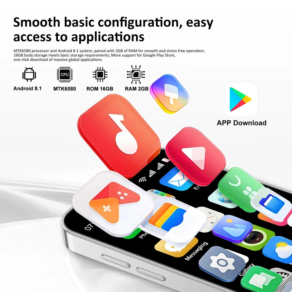 SERVO 18SE mini Smartphone 3.0inch HD Display 3G WCDMA 2GB+16GB GPS Android Small Portable Cellphone Dual SIM Standby Play Store