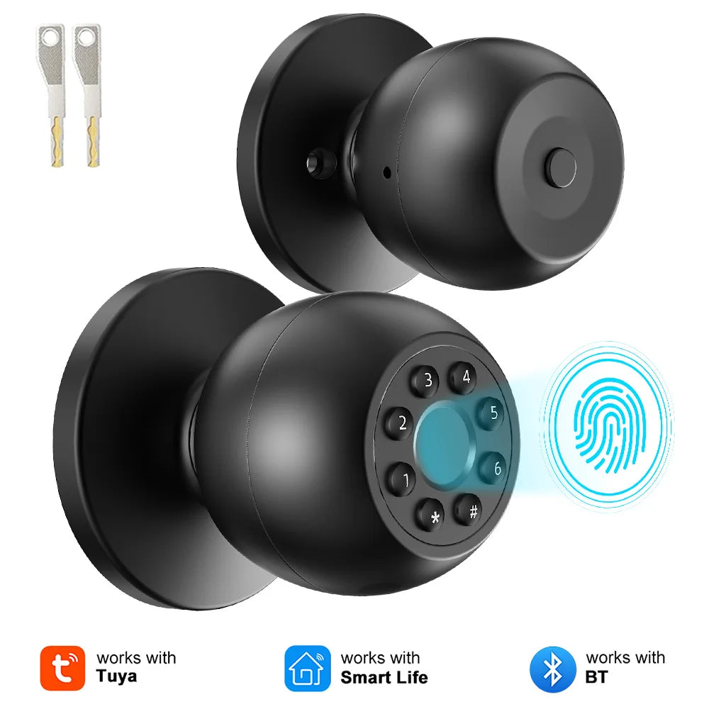 Tuya Smart Bluetooth Fingerprint Lock Smart Life Control Passcode Unlock Electronic Digit Home Intelligent Security System