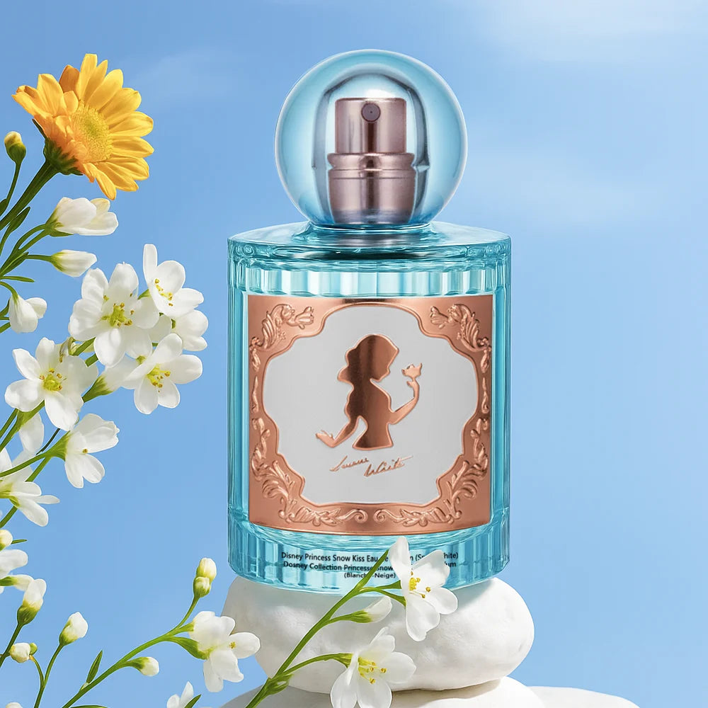 MINISO Disney Snow White floral EDP, 50ml, luxury blue round glass bottle for women, elegant designer fragrance.