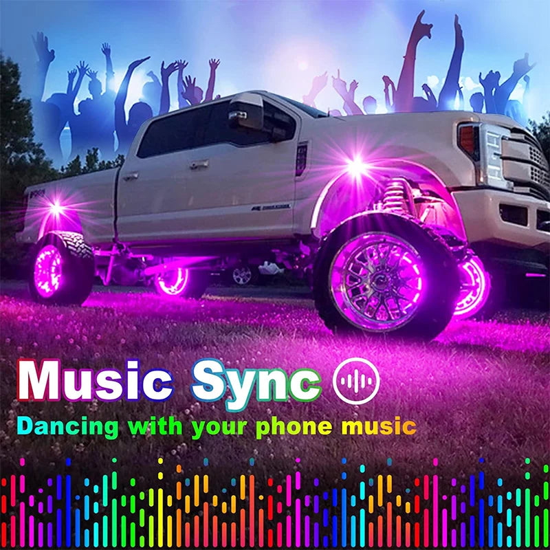 LED Rock Lights for Trucks | 4-12 Pod RGB App-Controlled Underglow Kit Tidesmit