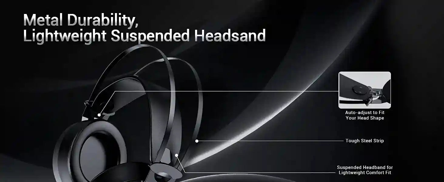 Tidesmit Gaming Headset with Noise Canceling Mic - Black PS5 PC Xbox Tidesmit