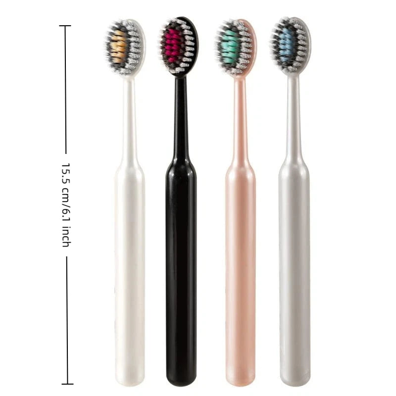 Soft Bristle Toothbrush 4 Pcs Convex Mountain Head, Deep Cleaning Adult Daily Oral Care, Home Toothbrush Set for Sensitive Gums