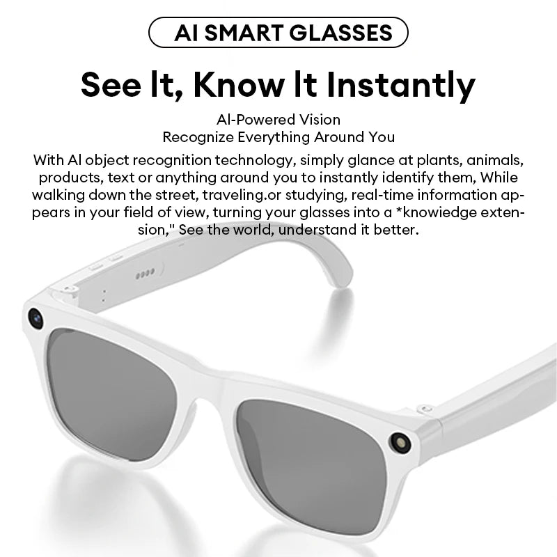 AI Smart Glasses with Camera & Translator - Black Frames by Tidesmit Tidesmit