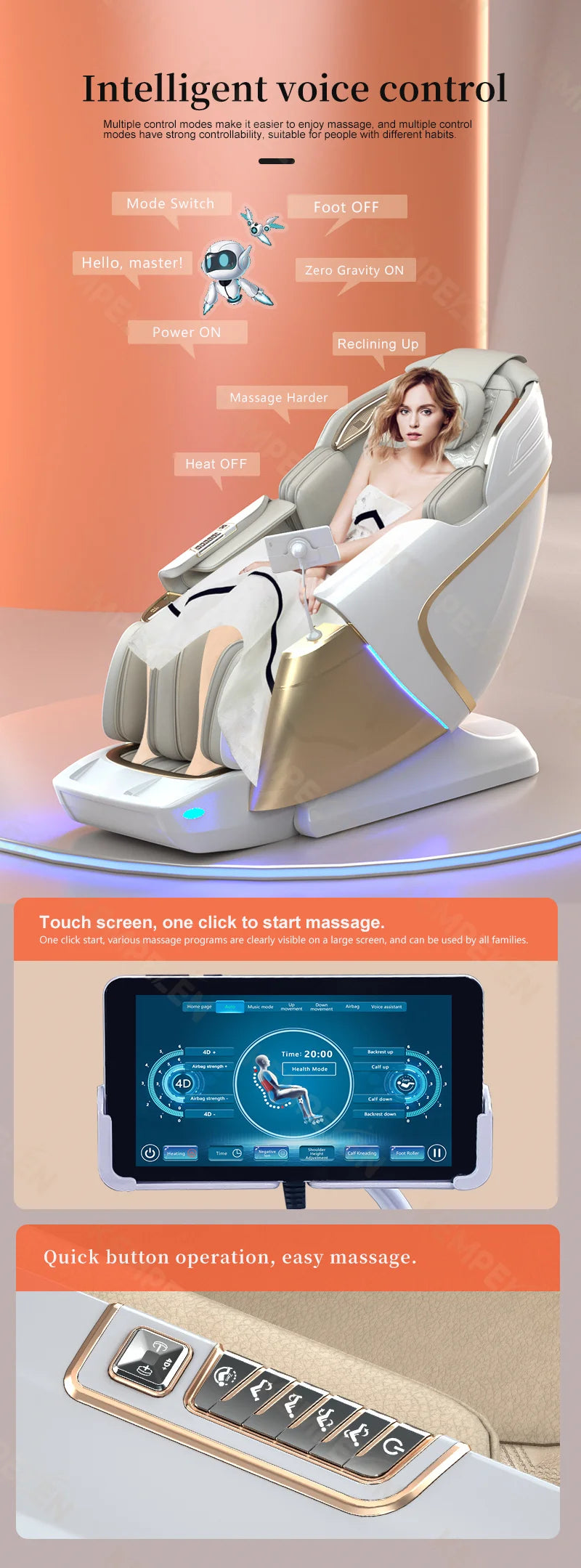 Zero Gravity 4D SL-Track Full Body Massage Chair by Tidesmit Body Shaping Massage Equipment Tidesmit